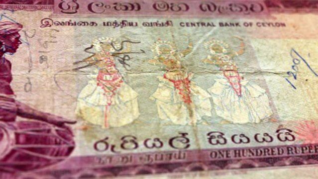 Sri Lanka Sri Lankan Rupee 100 Banknotes, One Hundred Sri Lankan Rupee, Close-up and macro view of the Sri Lankan Rupee, Tracking and Dolly Shots 100 Sri Lankan Rupee banknote Observe and Reserve Side