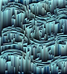 Obraz premium 3d illustration melting wax style in turquoise blue and shades of grey