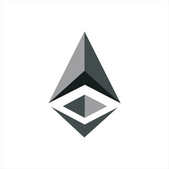 Three dimensional triangle logo design vector with pyramids.