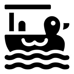 Duck Boat Glyph Icon Vector