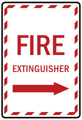 Obraz premium Fire emergency fire extinguisher sign and label