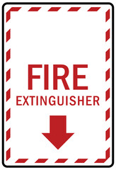 Obraz premium Fire emergency fire extinguisher sign and label
