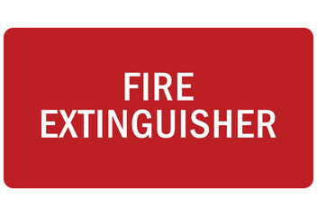 Fire emergency fire extinguisher sign and label