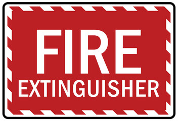 Fire emergency fire extinguisher sign and label
