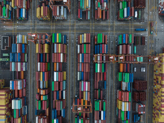 Shenzhen ,China - Circa 2022: Aerial view of Yantian port in shenzhen city, China