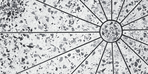Black line and monochrome tone of textured tile floor or wall for background with copy space. Art...