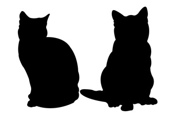 black silhouette shape cat icon.