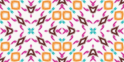 Ikat Floral Scandinavian embroidery, ikat seamless tribal abstract, Ethnic nativity Digital textile Asian Design ancient art for Prints Fabric saree Mughal Swaths texture Kurti Kurtis Kurtas