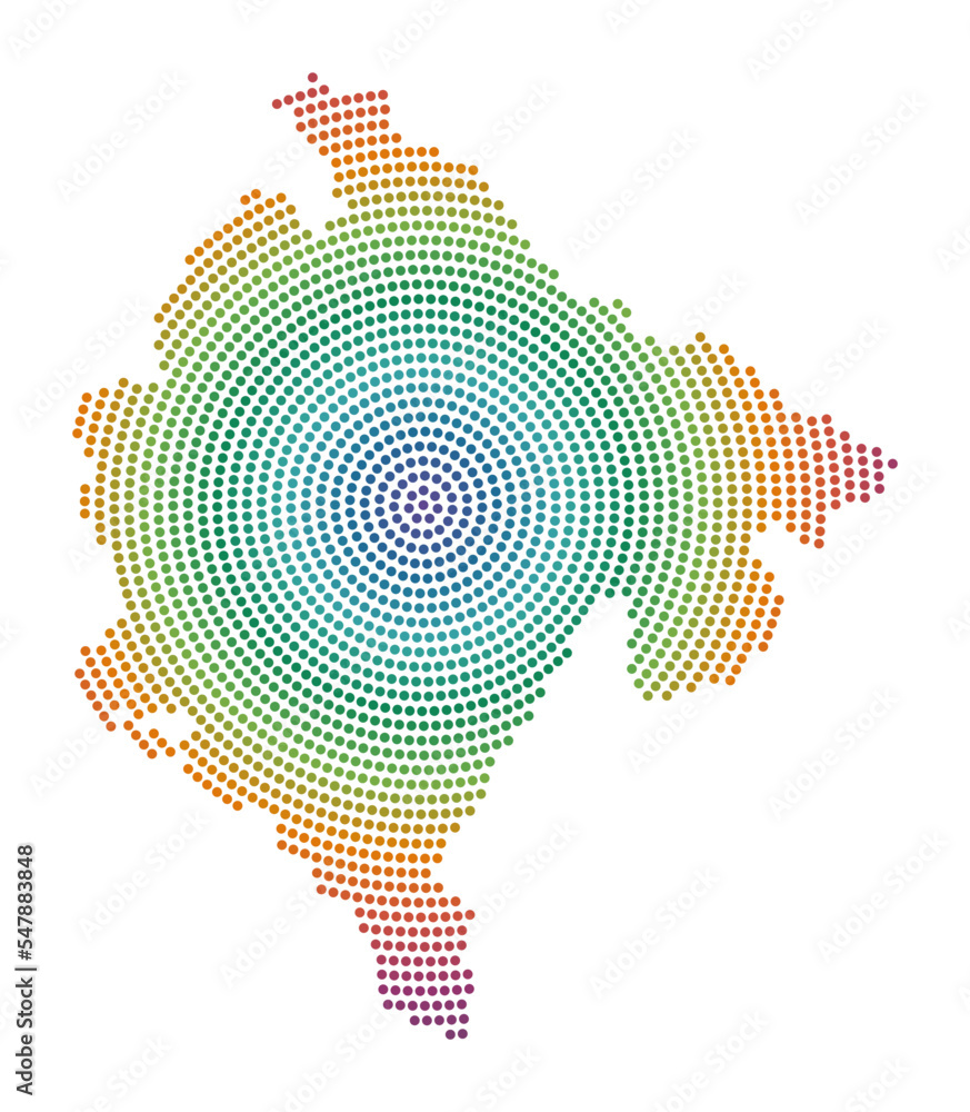 Poster montenegro dotted map. digital style shape of montenegro. tech icon of the country with gradiented d