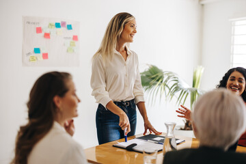Successful businesswomen having a meeting in an office