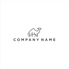 Arabian Logo caravan Camels in desert  