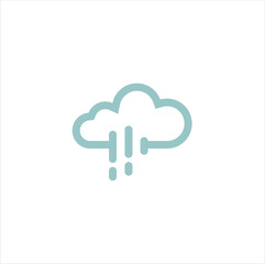 Rain Icon in trendy flat style isolated on grey background. Cloud rain symbol for your web site design, logo, app, UI