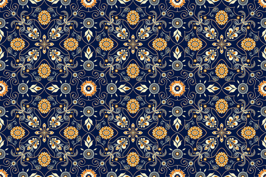 Gemetric ethnic oriental ikat pattern traditional Design for background,carpet,wallpaper,clothing,wrapping,batic,fabric,vector Decorative strip for textiles.