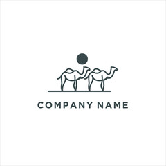 Monoline premium camel modern minimalist style logo design