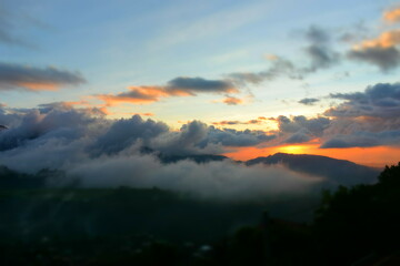 Fototapeta premium sunset in the mountains