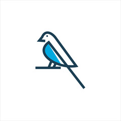 Bird Line Logo Design Vector Template  