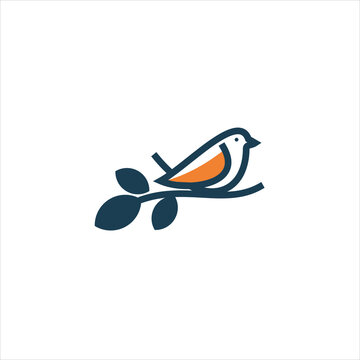 Bird Line Logo Design Vector Template  