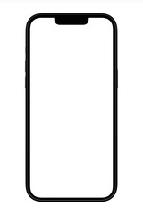 Smartphone with white glowing blank screen, mockup close-up view, copy space. 3d render