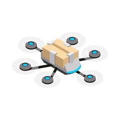 Drone Delivery Isometric Composition
