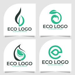 set of eco logo vector design template