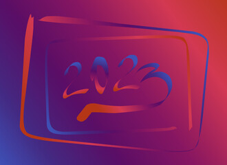Neon 2023 happy new year, vector