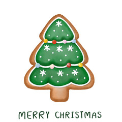 Gingerbread Christmas tree cookie clipart hand draw style