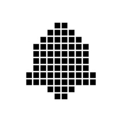 Bell symbol. Vector illustration. Simple pixel art and dot style. 