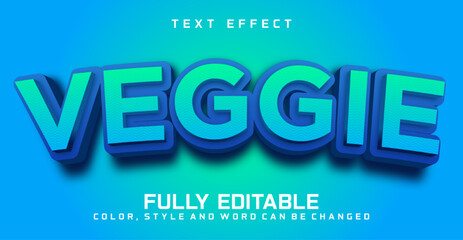 Editable text style effect. Veggie text editable style effect