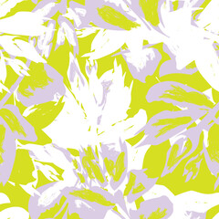 Naklejka premium Floral Brush strokes Seamless Pattern Design