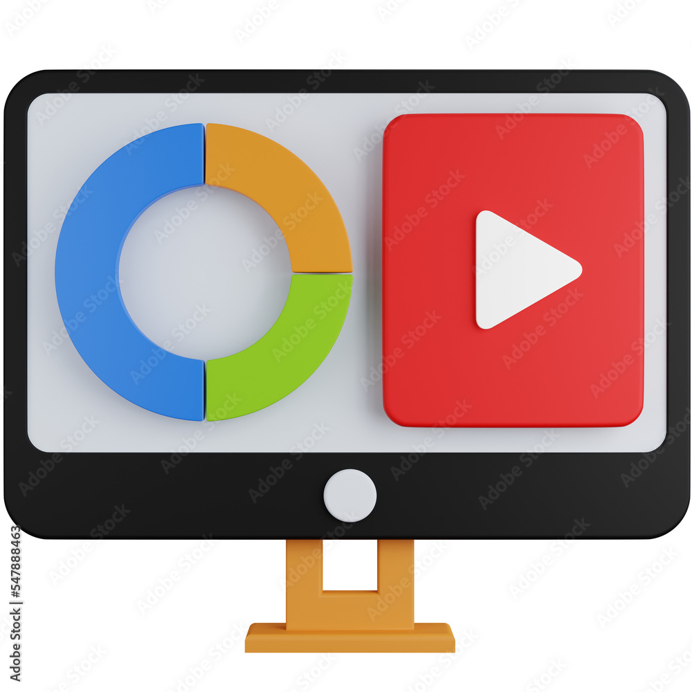 Poster 3d rendering analytic videos isolated