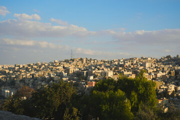 Fototapeta na wymiar Amman downtown sunset view landscape