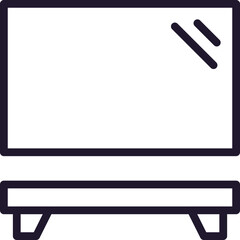 TV concept. Modern outline high quality illustration for banners, flyers and web sites. Editable stroke in trendy flat style. Line icon of device. 