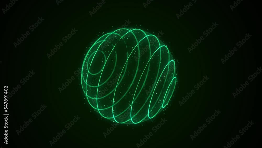 Poster sphere of particles in cyberspace. impulse dynamic flow of global energy energy. futuristic technolo