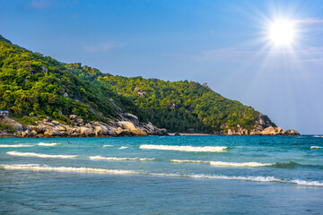 Big waves on Haad Rin beach, Koh Phangan island, Suratthani, Tha