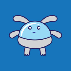 bubble rabbit vector doodle character.
