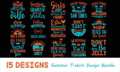 Summer T-shirt Design Bundle