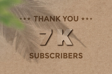 7 K  subscribers celebration greeting banner with Card Board Design