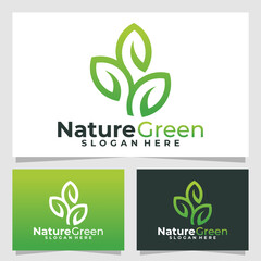 nature green logo vector design template