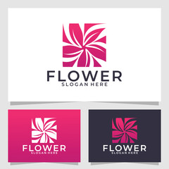 flower logo vector design template