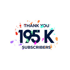 THANK YOU 195K FOLLOWERS CELEBRATION TEMPLATE DESIGN  VECTOR GOOD FOR SOCIAL MEDIA, CARD , POSTER