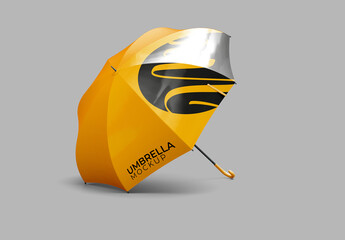 Side View Open Umbrella Isolated Mockup