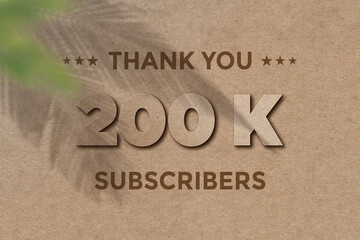 200 K subscribers celebration greeting banner with Card Board Design