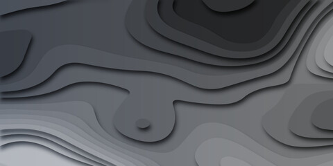 Abstract colorful papercut shapes background and topography map concept. Paper cut style design. Vector illustration.