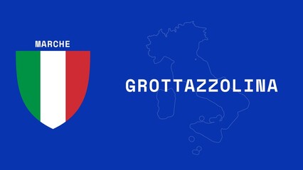 Grottazzolina: Illustration mit dem Ortsnamen der italienischen Stadt Grottazzolina in der Region Marche © Modern Design & Foto