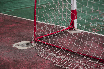 soccer goal sports equipment in the sports field