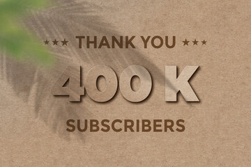 400 K  subscribers celebration greeting banner with Card Board Design