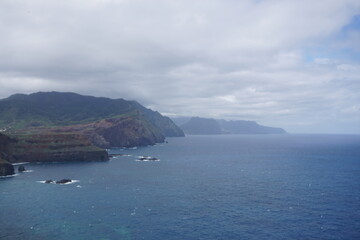The cliff, reef and sea