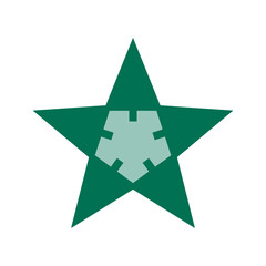 Radial Christmas Tree Green Star Icon
