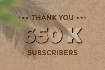 650 K  subscribers celebration greeting banner with Card Board Design