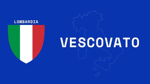 Vescovato: Illustration mit dem Ortsnamen der italienischen Stadt Vescovato in der Region Lombardia
